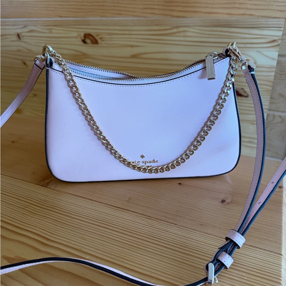 Kate Spade Light Pink Crossbody Bag with Gold Chain